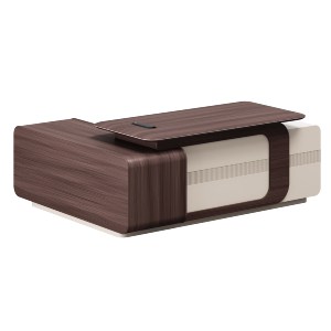 76055 ΓΡΑΦΕΙΟ ΔΕΞΙΑ ΓΩΝΙΑ ΣΕΙΡΑ PRESIDENT HM2147R ΜΕΛΑΜΙΝΗ ΣΕ ΚΑΡΥΔΙ-ΜΠΕΖ 200x160x76Υεκ