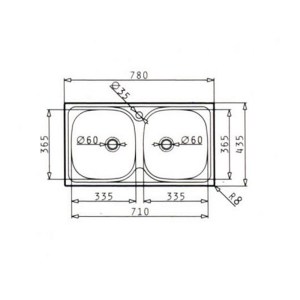 alpha-100139501-16811 ΝΕΡΟΧΥΤΗΣ 2B BRADFORD PYRAMIS 78X43.5CM ΕΝΘΕΤΟΣ ΜΕ ΔΥΟ ΓΟΥΡΝΕΣ