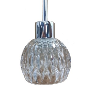 alpha-DD-GL-0032CHROME-19090 ΦΩΤΙΣΤΙΚΟ ΚΡΕΜΑΣΤΟ ΜΟΝΟΦΩΤΟ ΓΥΑΛΙΝΟ-ΧΡΩΜΙΟ Ε27 Φ11X150CM