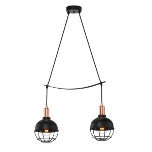 alpha-DD-MA-0302-2R-917 ΦΩΤΙΣΤΙΚΟ ΚΡΕΜΑΣΤΟ ΔΙΦΩΤΟ ΜΕΤΑΛΛΙΚΟ ΜΑΥΡΟ Ε27 Φ15X80CM