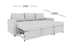 alpha-GR-10235-18766 CONCEPT ΓΩΝΙΑΚΟΣ ΚΑΝΑΠΕΣ ΚΡΕΒΑΤΙ ΜΕ ΑΝΑΣΤΡΕΨΙΜΗ ΓΩΝΙΑ & ΑΠΟΘΗΚΕΥΤΙΚΟ ΧΩΡΟ ΓΚΡΙ 218X153X80CM.