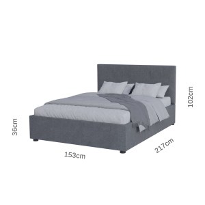 alpha-GR-BILL14-M14-2142104 ΚΡΕΒΑΤΙ BILLY ΓΚΡΙ 140X200CM