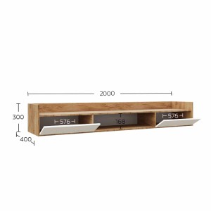 alpha-GR-CALTV-1-2957597 ΕΠΙΠΛΟ TV CALLISTO ΧΡΥΣΟ ΔΡΥΣ-ΛΕΥΚΟ 200X40X30CM