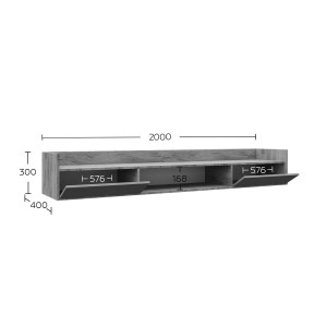 alpha-GR-CALTV-2-2957592 ΕΠΙΠΛΟ TV CALLISTO ΣΚΟΥΡΟ ΔΡΥΣ-ΓΡΑΦΙΤΗΣ 200X40X30CM