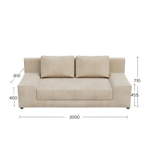 alpha-GR-FAV-M01-2957243 ΚΑΝΑΠΕΣ ΚΡΕΒΑΤΙ FAVORITE ΤΡΙΘΕΣΙΟΣ ΜΠΕΖ 200X81X71CM