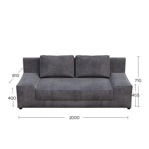alpha-GR-FAV-M14-2957277 ΚΑΝΑΠΕΣ ΚΡΕΒΑΤΙ FAVORITE ΤΡΙΘΕΣΙΟΣ ΓΚΡΙ 200X81X71CM