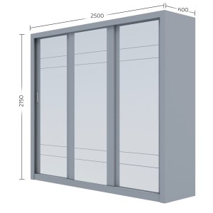 alpha-GR-GRANDMIR-3-2957338 ΝΤΟΥΛΑΠΑ GRANDIO ΓΚΡΙ ΜΕ ΚΑΘΡΕΦΤΗ 250X60X215CM