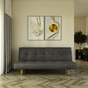 alpha-GR-HERMES-1-13735 ΚΑΝΑΠΕΣ ΚΡΕΒΑΤΙ HERMES ΤΡΙΘΕΣΙΟΣ ΓΚΡΙ 180X95X82CM