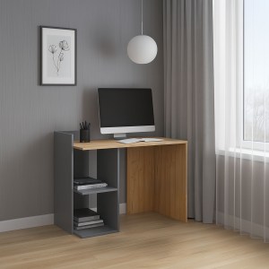 alpha-GR-IRIS-14735 ΓΡΑΦΕΙΟ IRIS ΓΡΑΦΙΤΗ-ΧΡΥΣΟ ΔΡΥΣ 112X55X85CM