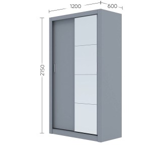 alpha-GR-LINEAMIR-3-2957382 ΝΤΟΥΛΑΠΑ LINEA ΓΚΡΙ ΜΕ ΚΑΘΡΕΦΤΗ 120X60X215CM