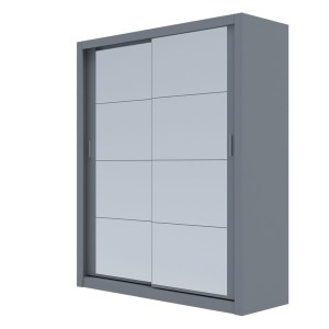 alpha-GR-REFLMIR-3-2957418 ΝΤΟΥΛΑΠΑ REFLEX ΓΚΡΙ ΜΕ ΚΑΘΡΕΦΤΗ 180X60X215CM
