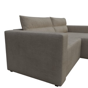 alpha-GR-SILV-M01-2957230 SILVER ΓΩΝΙΑΚΟΣ ΚΑΝΑΠΕΣ ΚΡΕΒΑΤΙ ΜΕ ΑΝΑΣΤΡΕΨΙΜΗ ΓΩΝΙΑ ΜΠΕΖ 245X148X94CM