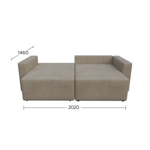 alpha-GR-SILV-M01-2957234 SILVER ΓΩΝΙΑΚΟΣ ΚΑΝΑΠΕΣ ΚΡΕΒΑΤΙ ΜΕ ΑΝΑΣΤΡΕΨΙΜΗ ΓΩΝΙΑ ΜΠΕΖ 245X148X94CM