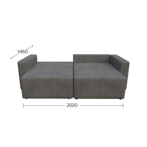 alpha-GR-SILV-M14-2957268 SILVER ΓΩΝΙΑΚΟΣ ΚΑΝΑΠΕΣ ΚΡΕΒΑΤΙ ΜΕ ΑΝΑΣΤΡΕΨΙΜΗ ΓΩΝΙΑ ΓΚΡΙ 245X148X94CM