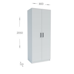 alpha-GR-SIM2D-1-817005 ΝΤΟΥΛΑΠΑ ΔΙΦΥΛΛΗ SIMPLE ΛΕΥΚΗ 80X52X205CM