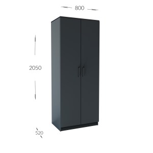 alpha-GR-SIM2D-2-817011 ΝΤΟΥΛΑΠΑ ΔΙΦΥΛΛΗ SIMPLE ΓΡΑΦΙΤΗΣ 80X52X205CM