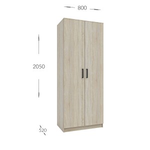 alpha-GR-SIM2D-817002 ΝΤΟΥΛΑΠΑ ΔΙΦΥΛΛΗ SIMPLE ΣΟΝΟΜΑ 80X52X205CM