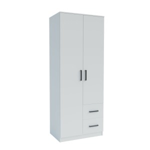 alpha-GR-SIM2D2DR-1-14767 ΝΤΟΥΛΑΠΑ ΔΙΦΥΛΛΗ ΜΕ ΣΥΡΤΑΡΙΑ SIMPLE ΛΕΥΚΗ 80X52X205CM