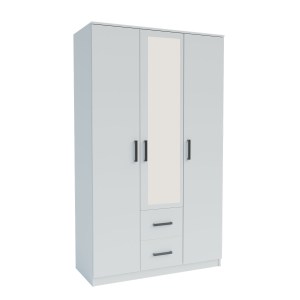 alpha-GR-SIM3D2D-1-828279 ΝΤΟΥΛΑΠΑ ΤΡΙΦΥΛΛΗ SIMPLE 3D2D ΛΕΥΚΗ 120X52X205CM