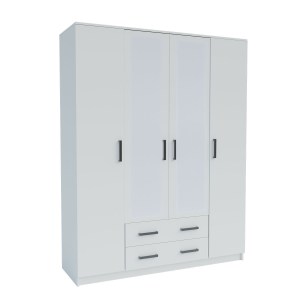 alpha-GR-SIM4D2D-1-828283 ΝΤΟΥΛΑΠΑ ΤΕΤΡΑΦΥΛΛΗ SIMPLE 4D2D ΛΕΥΚΗ 160X52X205CM