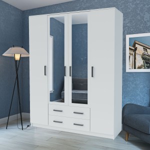 alpha-GR-SIM4D2D-1-9687 ΝΤΟΥΛΑΠΑ ΤΕΤΡΑΦΥΛΛΗ SIMPLE 4D2D ΛΕΥΚΗ 160X52X205CM