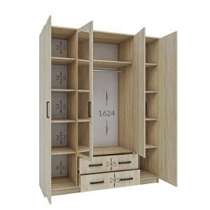 alpha-GR-SIM4D2D-822611 ΝΤΟΥΛΑΠΑ ΤΕΤΡΑΦΥΛΛΗ SIMPLE 4D2D ΣΟΝΟΜΑ 160X52X205CM