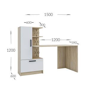alpha-GR-STANDARDDESK-789154 ΓΡΑΦΕΙΟ STANDART ΣΟΝΟΜΑ ΛΕΥΚΟ 150X59X120ΕΚ