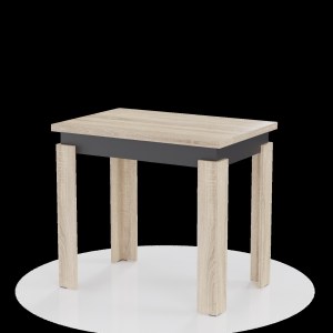 alpha-GR-TAB90-2-327589 ΤΡΑΠΕΖΙ ΕΠΕΚΤΕΙΝΟΜΕΝΟ ΚΟΥΖΙΝΑΣ FAMILY ΣΟΝΟΜΑ-ΑΝΘΡΑΚΙ 90X60X77CM