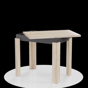 alpha-GR-TAB90-2-327591 ΤΡΑΠΕΖΙ ΕΠΕΚΤΕΙΝΟΜΕΝΟ ΚΟΥΖΙΝΑΣ FAMILY ΣΟΝΟΜΑ-ΑΝΘΡΑΚΙ 90X60X77CM