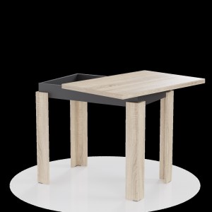 alpha-GR-TAB90-2-327592 ΤΡΑΠΕΖΙ ΕΠΕΚΤΕΙΝΟΜΕΝΟ ΚΟΥΖΙΝΑΣ FAMILY ΣΟΝΟΜΑ-ΑΝΘΡΑΚΙ 90X60X77CM