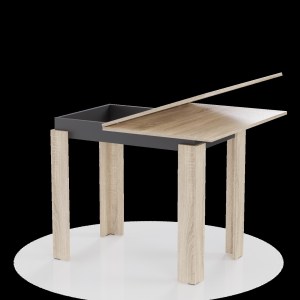 alpha-GR-TAB90-2-327594 ΤΡΑΠΕΖΙ ΕΠΕΚΤΕΙΝΟΜΕΝΟ ΚΟΥΖΙΝΑΣ FAMILY ΣΟΝΟΜΑ-ΑΝΘΡΑΚΙ 90X60X77CM