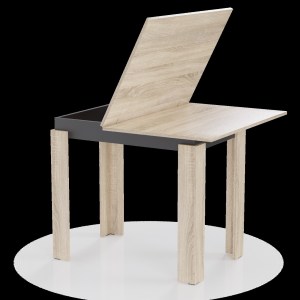 alpha-GR-TAB90-2-327595 ΤΡΑΠΕΖΙ ΕΠΕΚΤΕΙΝΟΜΕΝΟ ΚΟΥΖΙΝΑΣ FAMILY ΣΟΝΟΜΑ-ΑΝΘΡΑΚΙ 90X60X77CM