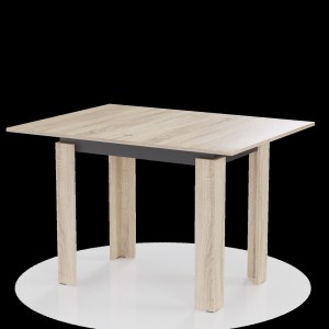 alpha-GR-TAB90-2-327596 ΤΡΑΠΕΖΙ ΕΠΕΚΤΕΙΝΟΜΕΝΟ ΚΟΥΖΙΝΑΣ FAMILY ΣΟΝΟΜΑ-ΑΝΘΡΑΚΙ 90X60X77CM