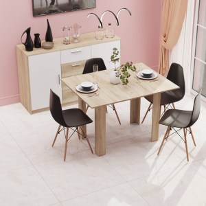 alpha-GR-TAB90-2-327597 ΤΡΑΠΕΖΙ ΕΠΕΚΤΕΙΝΟΜΕΝΟ ΚΟΥΖΙΝΑΣ FAMILY ΣΟΝΟΜΑ-ΑΝΘΡΑΚΙ 90X60X77CM