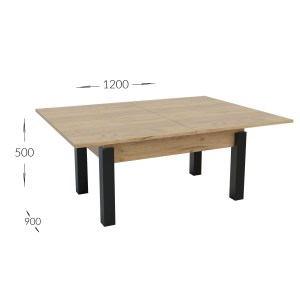 alpha-GR-TRANSFORMTAB-2-828310 ΤΡΑΠΕΖΙ ΣΑΛΟΝΙΟΥ TRANSFORMER ΧΡΥΣΟ ΔΡΥΣ 90X60X50CM