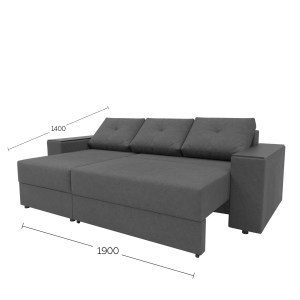 alpha-GR-TRIUM-M14-2957446 TRIUMPH ΓΩΝΙΑΚΟΣ ΚΑΝΑΠΕΣ ΚΡΕΒΑΤΙ ΜΕ ΑΝΑΣΤΡΕΨΙΜΗ ΓΩΝΙΑ ΓΚΡΙ 241X147X94CM
