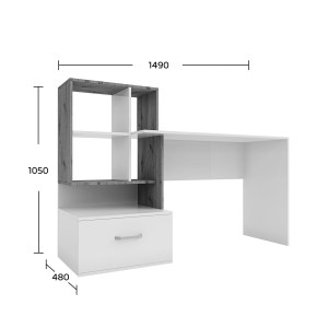 alpha-GR-VIOLA-1-2957527 ΓΡΑΦΕΙΟ VIOLA ΜΠΕΖ-ΣΚΟΥΡΟ ΔΡΥΣ 149X48X105CM