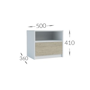 alpha-GR-VIVABEDSIDE-1-794818 ΚΟΜΟΔΙΝΟ VIVA ΛΕΥΚΟ-ΣΟΝΟΜΑ 50X36X41CM