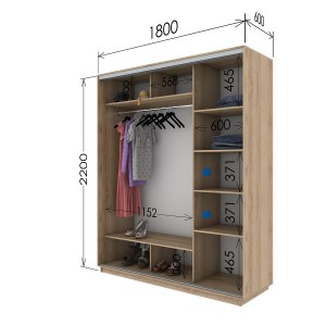 alpha-GR-W18012-113357 ΝΤΟΥΛΑΠΑ DIAMONT ΣΟΝΟΜΑ 180X60X220CM