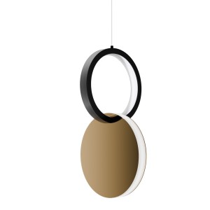 alpha-HU-HJ2181-1B-39058 ΦΩΤΙΣΤΙΚΟ ΚΡΕΜΑΣΤΟ SYMMETRIC 1B LED 15W 4000K ΧΡΥΣΟ-ΜΑΥΡΟ Φ15X120CM