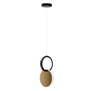 alpha-HU-HJ2181-1B-6340 ΦΩΤΙΣΤΙΚΟ ΚΡΕΜΑΣΤΟ SYMMETRIC 1B LED 15W 4000K ΧΡΥΣΟ-ΜΑΥΡΟ Φ15X120CM