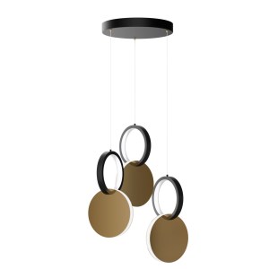 alpha-HU-HJ2181-1E-256241 ΦΩΤΙΣΤΙΚΟ ΚΡΕΜΑΣΤΟ SYMMETRIC 1E LED 45W ΧΡΥΣΟ-ΜΑΥΡΟ Φ25X120CM