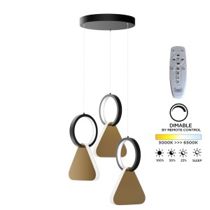 alpha-HU-HJ2181-1F-65613 ΦΩΤΙΣΤΙΚΟ ΚΡΕΜΑΣΤΟ SYMMETRIC 1F LED 45W ΧΡΥΣΟ-ΜΑΥΡΟ Φ25X120CM