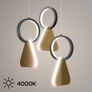 alpha-HU-HJ2181-1F-65619 ΦΩΤΙΣΤΙΚΟ ΚΡΕΜΑΣΤΟ SYMMETRIC 1F LED 45W ΧΡΥΣΟ-ΜΑΥΡΟ Φ25X120CM