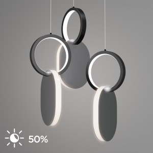 alpha-HU-HJ2181-1G-65624 ΦΩΤΙΣΤΙΚΟ ΚΡΕΜΑΣΤΟ SYMMETRIC 1G LED 45W ΝΙΚΕΛ ΜΑΤ Φ25X120CM