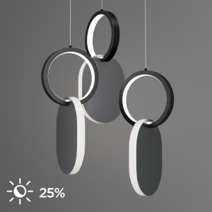 alpha-HU-HJ2181-1G-65625 ΦΩΤΙΣΤΙΚΟ ΚΡΕΜΑΣΤΟ SYMMETRIC 1G LED 45W ΝΙΚΕΛ ΜΑΤ Φ25X120CM
