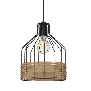 alpha-MEC-1481F1BLACK-13772 ΚΡΕΜΑΣΤΟ ΦΩΤΙΣΤΙΚΟ ΜΟΝΟΦΩΤΟ ΜΑΥΡΟ Ε27 Φ22X120CM