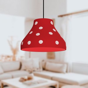 alpha-MEC-68425RED-15756 ΦΩΤΙΣΤΙΚΟ ΚΡΕΜΑΣΤΟ ΓΥΑΛΙΝΟ WATERMELON ΜΟΝΟΦΩΤΟ ΚΟΚΚΙΝΟ Ε27 Φ24X70CM