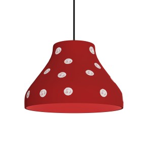 alpha-MEC-68425RED-15757 ΦΩΤΙΣΤΙΚΟ ΚΡΕΜΑΣΤΟ ΓΥΑΛΙΝΟ WATERMELON ΜΟΝΟΦΩΤΟ ΚΟΚΚΙΝΟ Ε27 Φ24X70CM