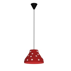 alpha-MEC-68425RED-1714 ΦΩΤΙΣΤΙΚΟ ΚΡΕΜΑΣΤΟ ΓΥΑΛΙΝΟ WATERMELON ΜΟΝΟΦΩΤΟ ΚΟΚΚΙΝΟ Ε27 Φ24X70CM